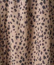 PZHCD49330 GEORGES RECH(ジョルジュ・レッシュ)  [日本製/セットアップ対応]レオパードギャザーフレアスカート ライトグレー