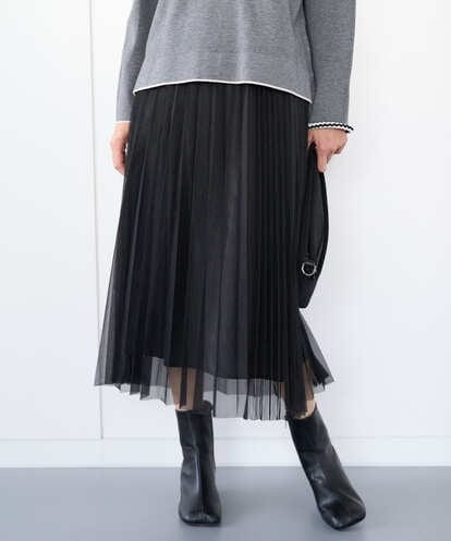 PZHCD65360 GEORGES RECH [日本製]アコーディオンシアープリーツスカート