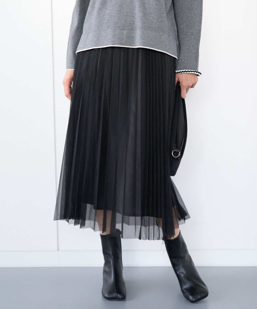PZHCD65360 GEORGES RECH  [日本製]アコーディオンシアープリーツスカート