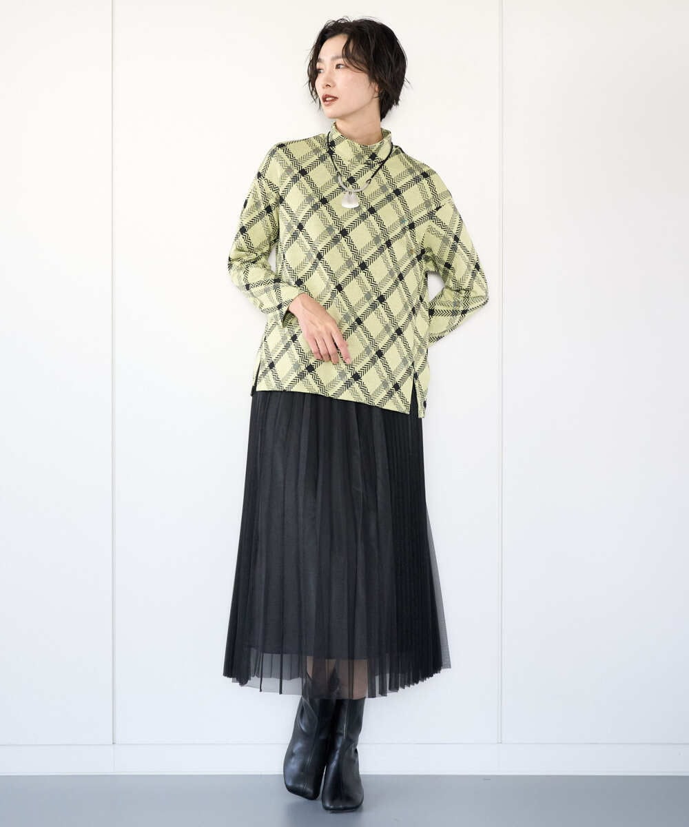 PZHCD65360 GEORGES RECH(ジョルジュ・レッシュ)  [日本製]アコーディオンシアープリーツスカート ブラック