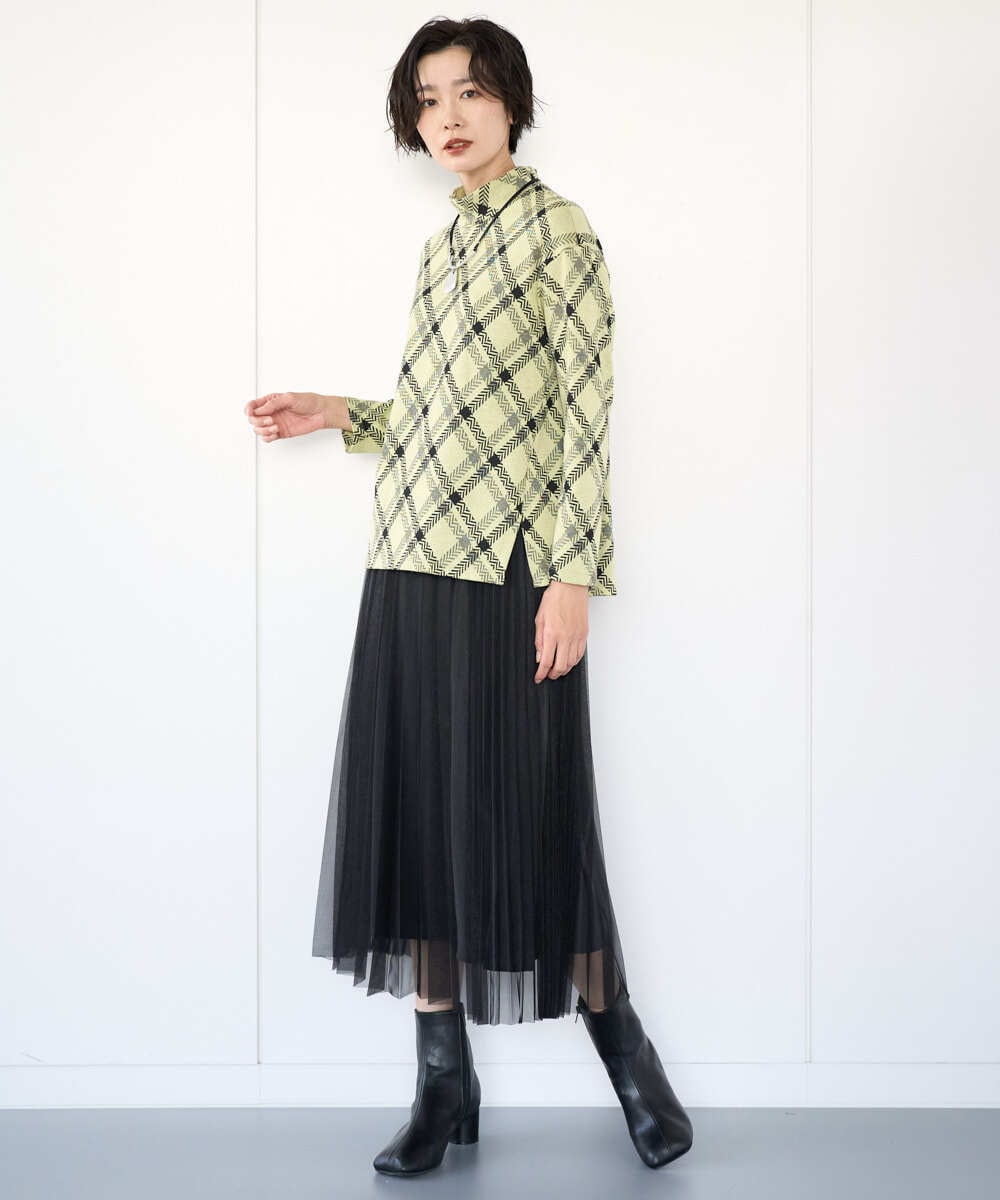 PZHCD65360 GEORGES RECH(ジョルジュ・レッシュ)  [日本製]アコーディオンシアープリーツスカート ブラック