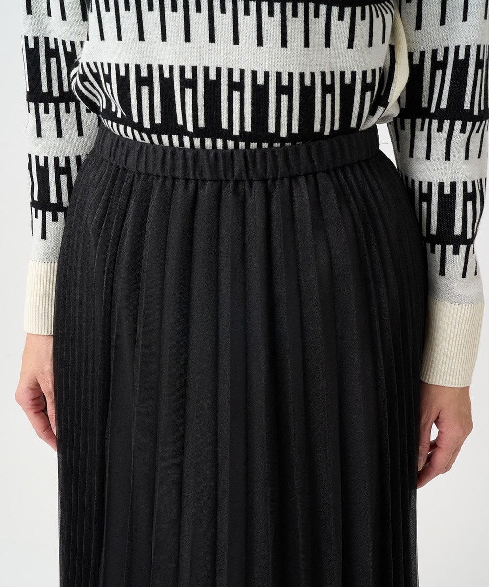 PZHCD65360 GEORGES RECH(ジョルジュ・レッシュ)  [日本製]アコーディオンシアープリーツスカート ブラック