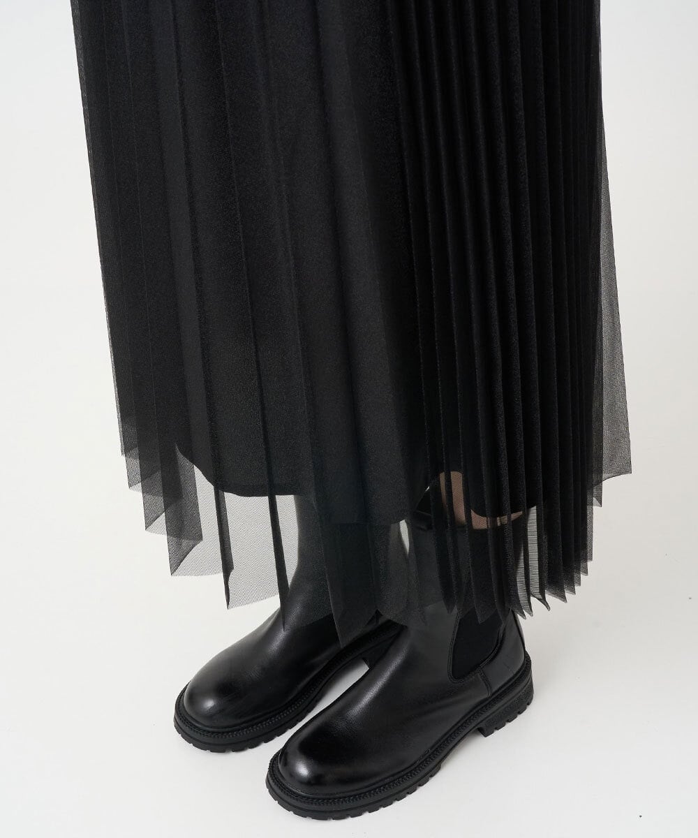 PZHCD65360 GEORGES RECH(ジョルジュ・レッシュ)  [日本製]アコーディオンシアープリーツスカート ブラック