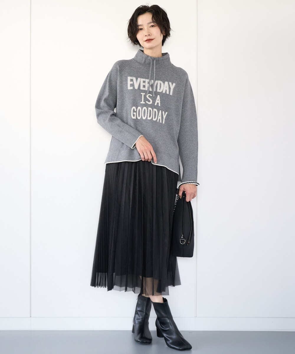 PZHCD65360 GEORGES RECH(ジョルジュ・レッシュ)  [日本製]アコーディオンシアープリーツスカート ブラック