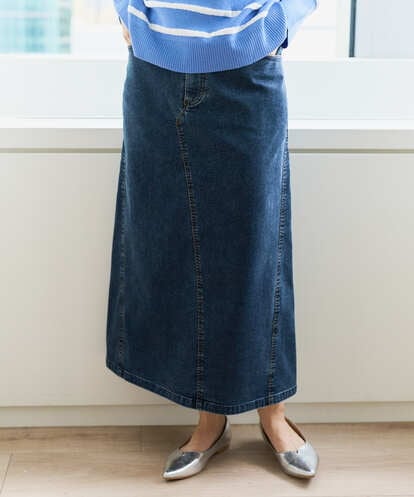 PZHEE01290 GEORGES RECH  [セットアップ対応]ジャージーデニムセミタイトスカート