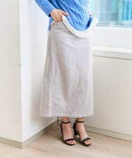 PZHEE01290 GEORGES RECH(ジョルジュ・レッシュ)  [セットアップ対応]ジャージーデニムセミタイトスカート ライトグレー