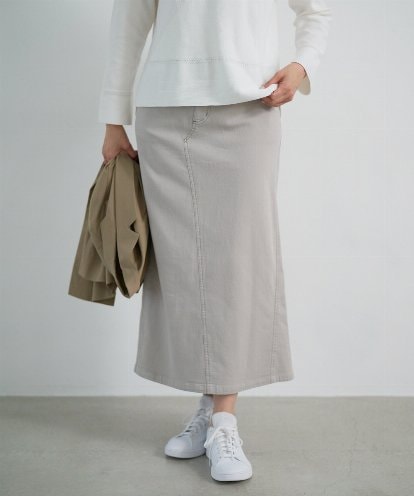 PZHEE01290 GEORGES RECH [セットアップ対応]ジャージーデニムセミタイトスカート