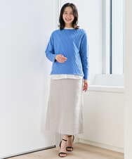 PZHEE01290 GEORGES RECH(ジョルジュ・レッシュ)  [セットアップ対応]ジャージーデニムセミタイトスカート ライトグレー