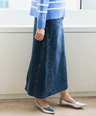 PZHEE01290 GEORGES RECH(ジョルジュ・レッシュ)  [セットアップ対応]ジャージーデニムセミタイトスカート ライトグレー