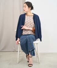 PZHEE01290 GEORGES RECH(ジョルジュ・レッシュ)  [セットアップ対応]ジャージーデニムセミタイトスカート ライトグレー