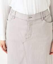 PZHEE01290 GEORGES RECH(ジョルジュ・レッシュ)  [セットアップ対応]ジャージーデニムセミタイトスカート ライトグレー