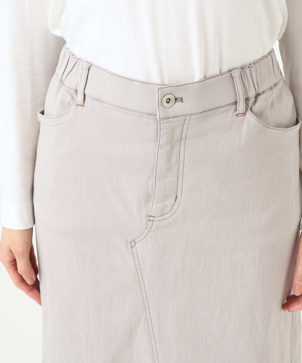 PZHEE01290 GEORGES RECH(ジョルジュ・レッシュ)  [セットアップ対応]ジャージーデニムセミタイトスカート ライトグレー