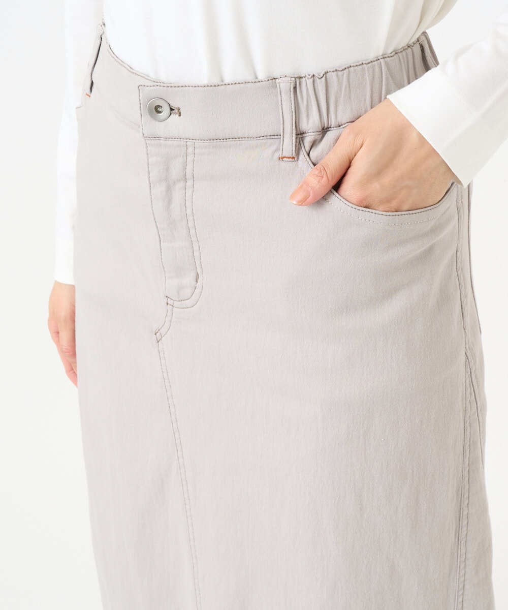 PZHEE01290 GEORGES RECH(ジョルジュ・レッシュ)  [セットアップ対応]ジャージーデニムセミタイトスカート ライトグレー