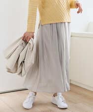 PZHEE06330 GEORGES RECH(ジョルジュ・レッシュ) シアーギャザーフレアスカート ライトグレー