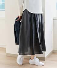 PZHEE06330 GEORGES RECH(ジョルジュ・レッシュ) シアーギャザーフレアスカート ダークグレー