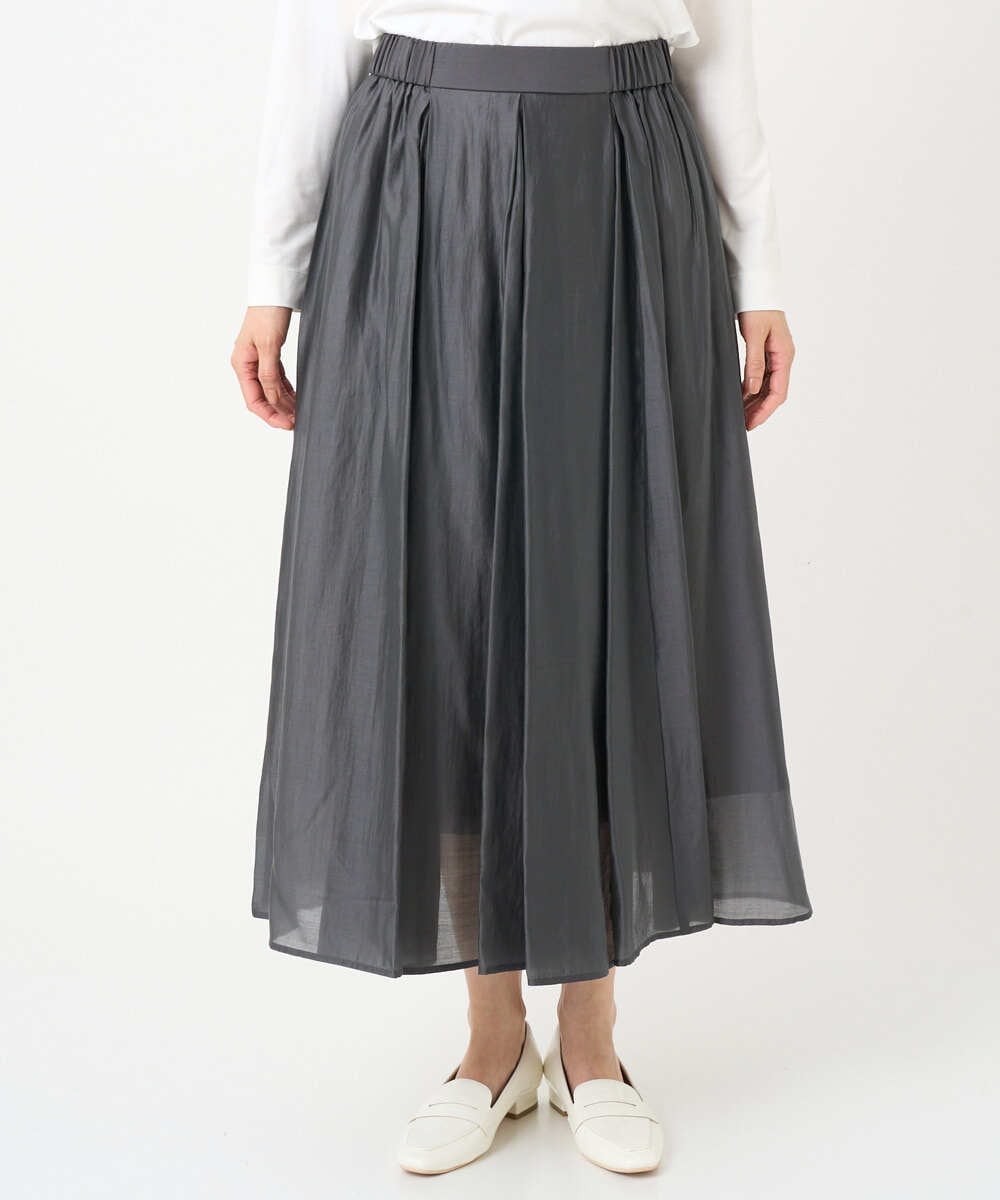 PZHEE06330 GEORGES RECH(ジョルジュ・レッシュ) シアーギャザーフレアスカート ダークグレー
