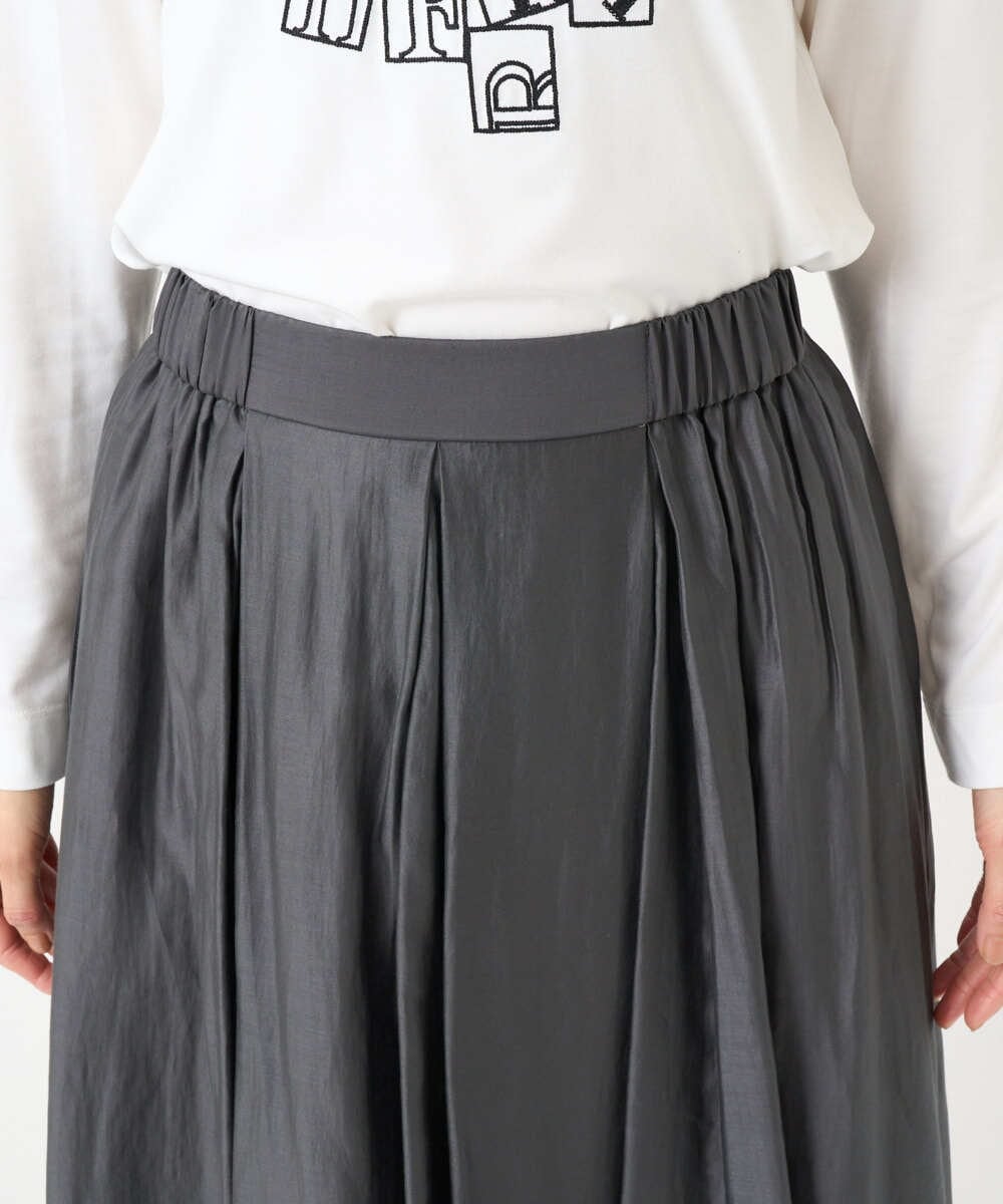 PZHEE06330 GEORGES RECH(ジョルジュ・レッシュ) シアーギャザーフレアスカート ダークグレー