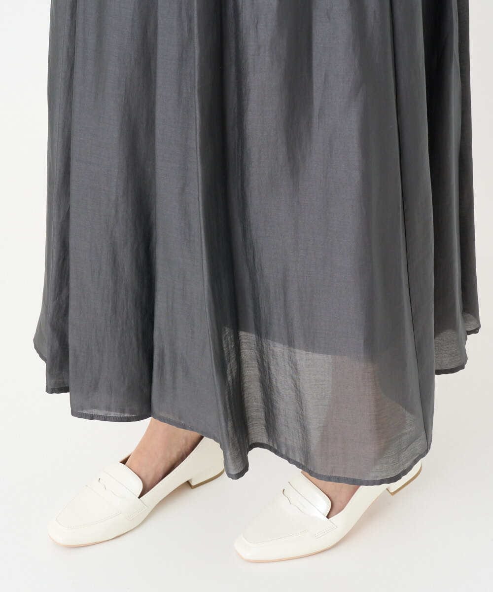 PZHEE06330 GEORGES RECH(ジョルジュ・レッシュ) シアーギャザーフレアスカート ダークグレー