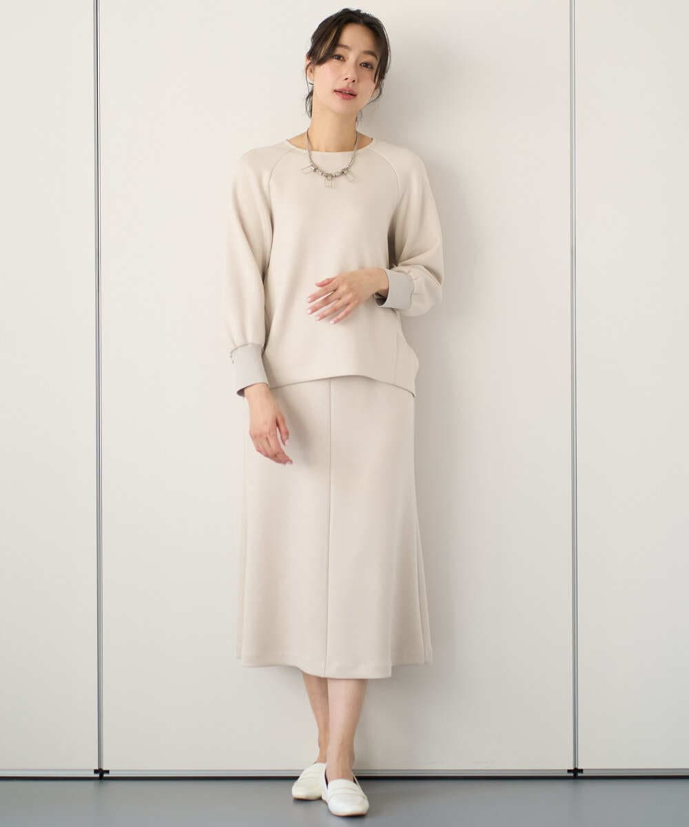 PZHEE20230 GEORGES RECH(ジョルジュ・レッシュ)  [セットアップ対応]ダンボールジャージーフレアスカート ダークグレー