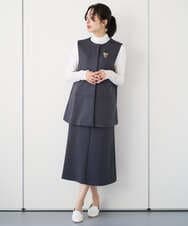 PZHEE20230 GEORGES RECH(ジョルジュ・レッシュ)  [セットアップ対応]ダンボールジャージーフレアスカート ダークグレー