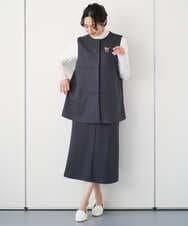 PZHEE20230 GEORGES RECH(ジョルジュ・レッシュ)  [セットアップ対応]ダンボールジャージーフレアスカート ダークグレー