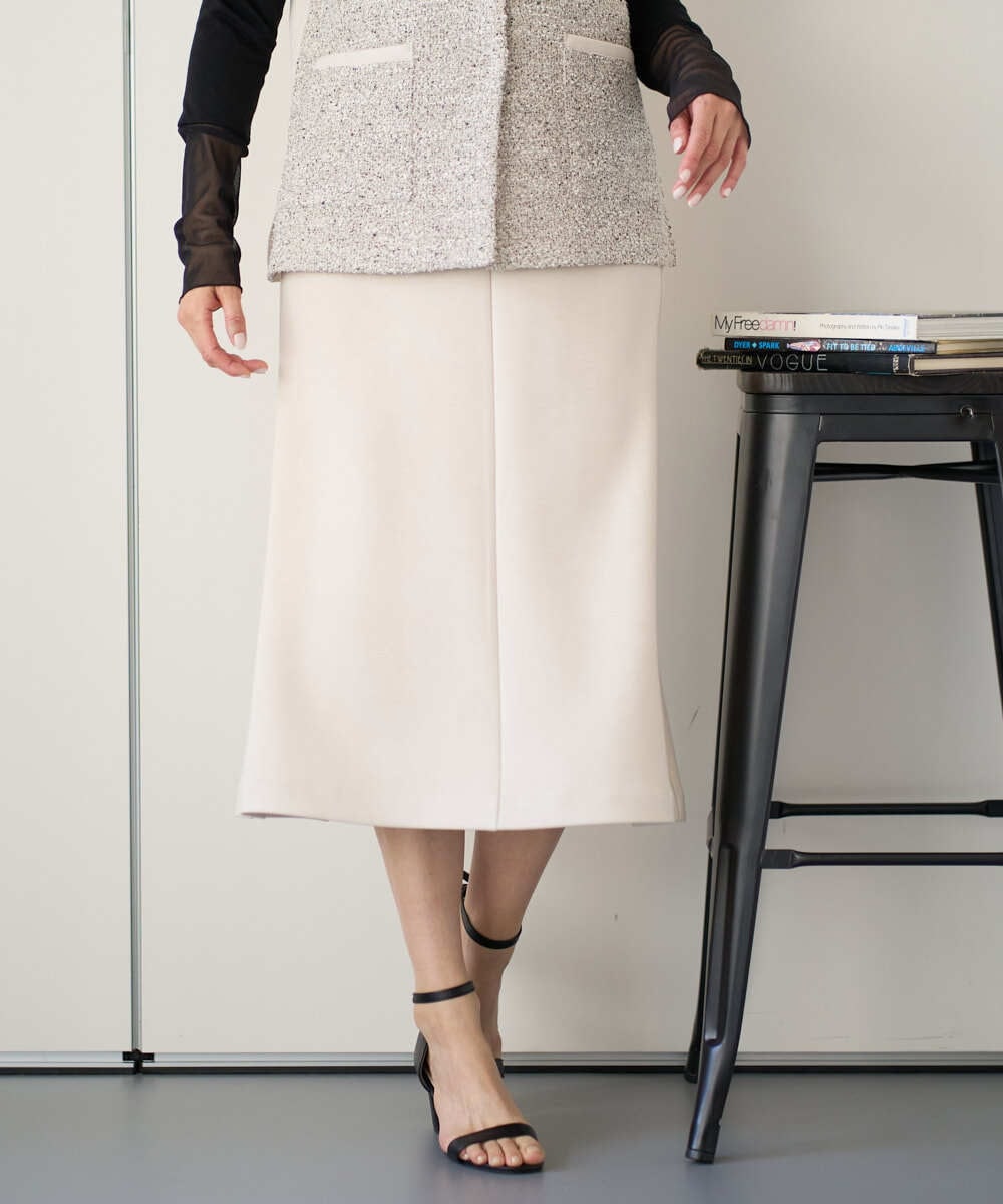 PZHEE20230 GEORGES RECH(ジョルジュ・レッシュ)  [セットアップ対応]ダンボールジャージーフレアスカート ダークグレー