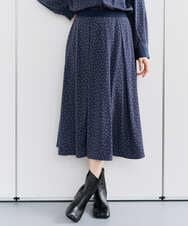PZHEF30290 GEORGES RECH(ジョルジュ・レッシュ)  [セットアップ対応]ランダムドットタックフレアスカート ネイビー