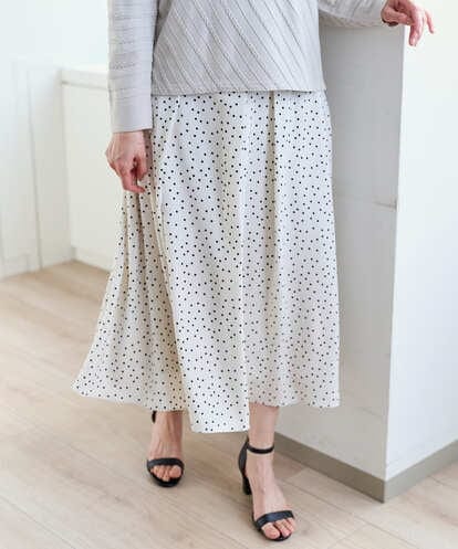PZHEF30290 GEORGES RECH [セットアップ対応]ランダムドットタックフレアスカート