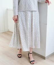 PZHEF30290 GEORGES RECH(ジョルジュ・レッシュ)  [セットアップ対応]ランダムドットタックフレアスカート アイボリー