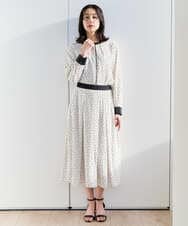 PZHEF30290 GEORGES RECH(ジョルジュ・レッシュ)  [セットアップ対応]ランダムドットタックフレアスカート アイボリー