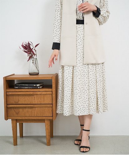 PZHEF30290 GEORGES RECH  [セットアップ対応]ランダムドットタックフレアスカート