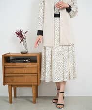 PZHEF30290 GEORGES RECH(ジョルジュ・レッシュ)  [セットアップ対応]ランダムドットタックフレアスカート アイボリー