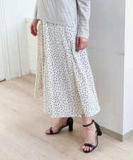 PZHEF30290 GEORGES RECH(ジョルジュ・レッシュ)  [セットアップ対応]ランダムドットタックフレアスカート アイボリー
