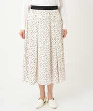 PZHEF30290 GEORGES RECH(ジョルジュ・レッシュ)  [セットアップ対応]ランダムドットタックフレアスカート アイボリー