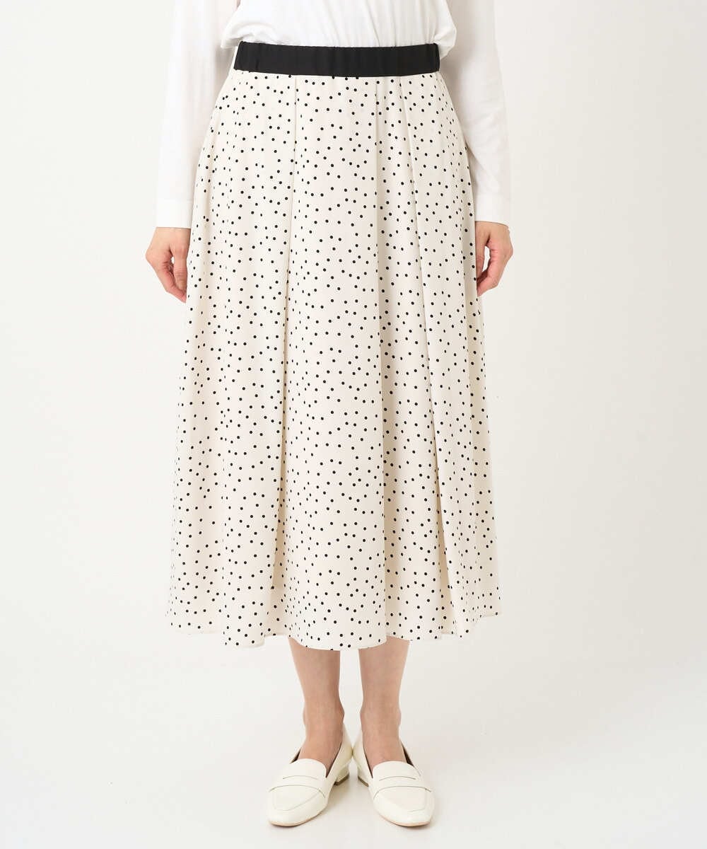PZHEF30290 GEORGES RECH(ジョルジュ・レッシュ)  [セットアップ対応]ランダムドットタックフレアスカート アイボリー