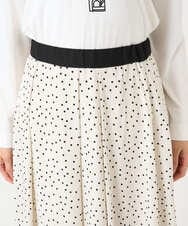 PZHEF30290 GEORGES RECH(ジョルジュ・レッシュ)  [セットアップ対応]ランダムドットタックフレアスカート アイボリー