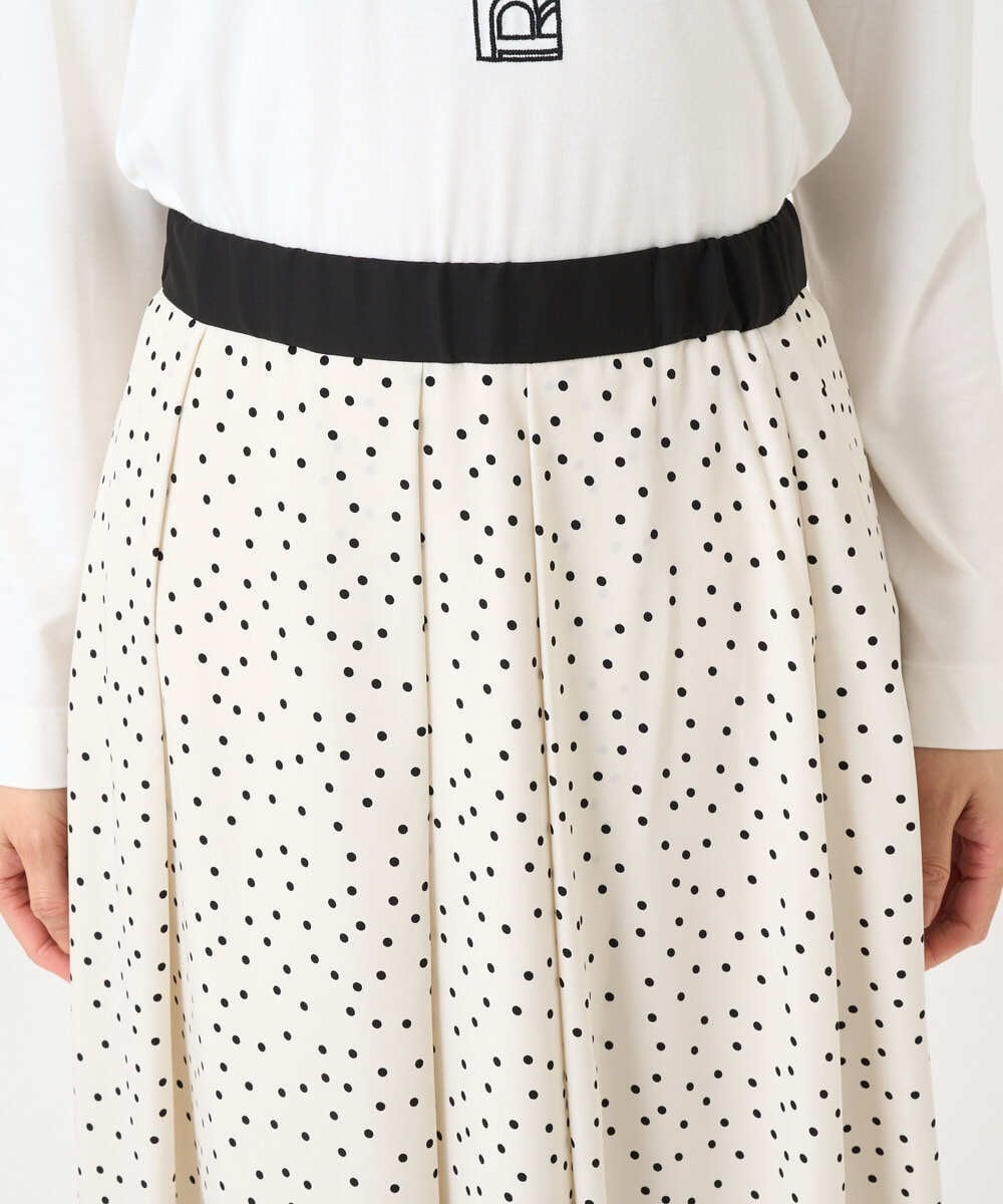 PZHEF30290 GEORGES RECH(ジョルジュ・レッシュ)  [セットアップ対応]ランダムドットタックフレアスカート アイボリー