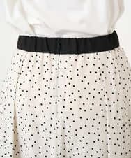 PZHEF30290 GEORGES RECH(ジョルジュ・レッシュ)  [セットアップ対応]ランダムドットタックフレアスカート アイボリー