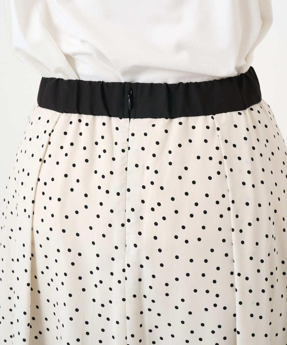 PZHEF30290 GEORGES RECH(ジョルジュ・レッシュ)  [セットアップ対応]ランダムドットタックフレアスカート アイボリー