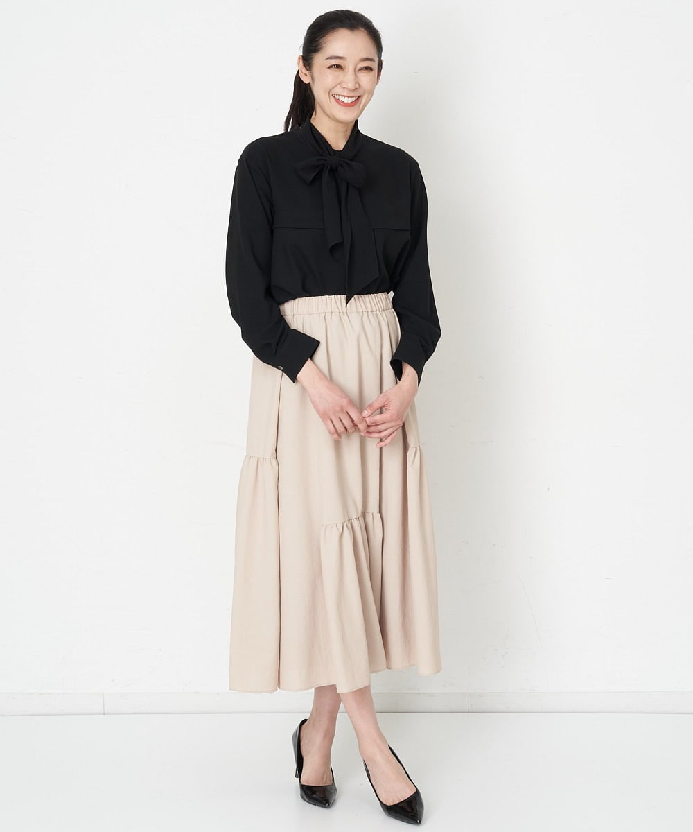 PZHEU18260 GEORGES RECH(ジョルジュ・レッシュ) ティアードフレアスカート ベージュ