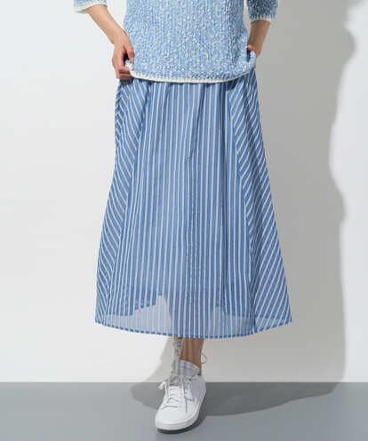 PZHGD01390 GEORGES RECH シアーストライプフレアスカート