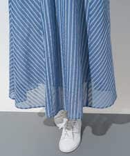 PZHGD01390 GEORGES RECH(ジョルジュ・レッシュ) シアーストライプフレアスカート ブルー