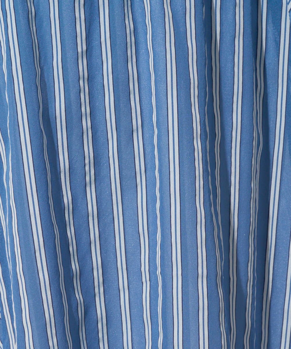 PZHGD01390 GEORGES RECH(ジョルジュ・レッシュ) シアーストライプフレアスカート ブルー