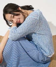 PZHGD01390 GEORGES RECH(ジョルジュ・レッシュ) シアーストライプフレアスカート ブルー