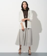 PZHGD01390 GEORGES RECH(ジョルジュ・レッシュ) シアーストライプフレアスカート ブルー