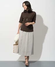 PZHGD01390 GEORGES RECH(ジョルジュ・レッシュ) シアーストライプフレアスカート ブルー