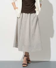 PZHGD01390 GEORGES RECH(ジョルジュ・レッシュ) シアーストライプフレアスカート ブルー