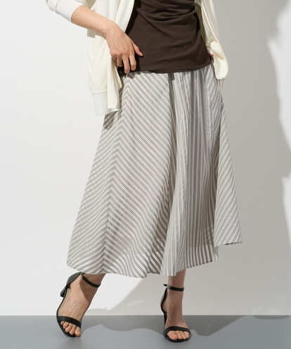 PZHGD01390 GEORGES RECH シアーストライプフレアスカート