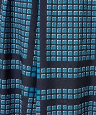 PZHGD14360 GEORGES RECH(ジョルジュ・レッシュ)  [日本製/セットアップ対応]ジオメトリックスカーフ柄スカート ネイビー系