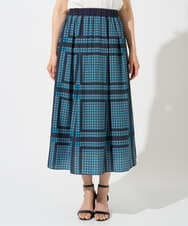 PZHGD14360 GEORGES RECH(ジョルジュ・レッシュ)  [日本製/セットアップ対応]ジオメトリックスカーフ柄スカート ネイビー系